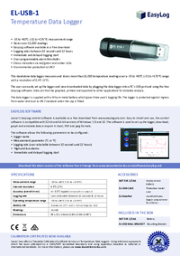 Thumbnail of document Data Sheet - EL-USB-1 Temperature Data Logger